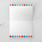 ふわふわの色ドット楽しい招待状/お知らせカード カード (内部)