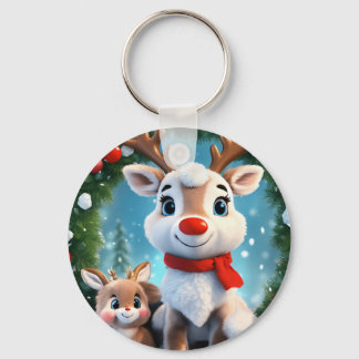 ふわふわの花でスノーフレーク3D背景デザイン キーホルダー