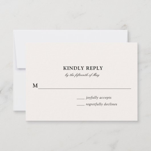 ふわふわの花と葉 | ウェディング返信カード 招待状 (正面)