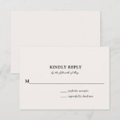 ふわふわの花と葉 | ウェディング返信カード 招待状 (正面/裏面)