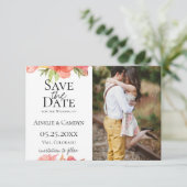 ふわふわの花の写真 セーブ・ザ・デート 案内状 (スタンド正面)