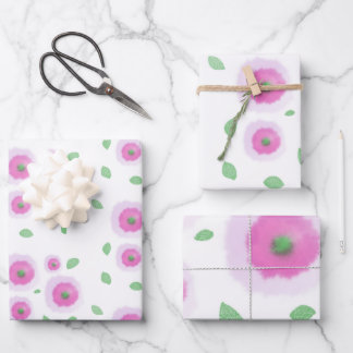 ふわふわの花 ラッピングペーパーシート