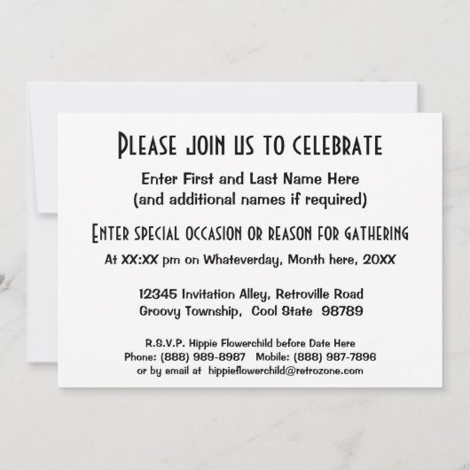 ふわふわの虹の粘土 招待状 (裏面)