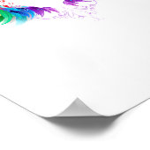 ふわふわの虹色の羽 ポスター (角)