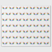 ふわふわの虹色の羽 ラッピングペーパー (フラット)