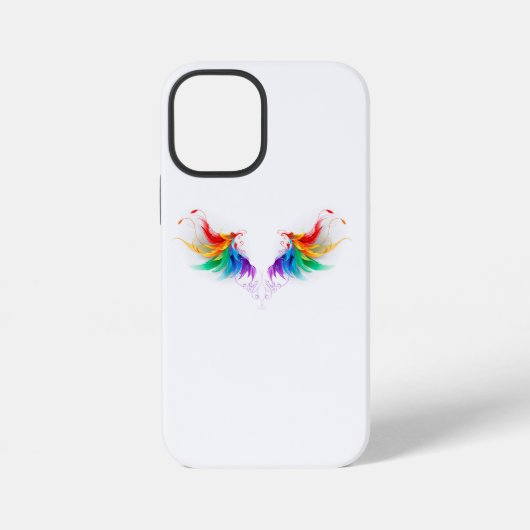 ふわふわの虹色の翼 iPhoneケース (裏面)