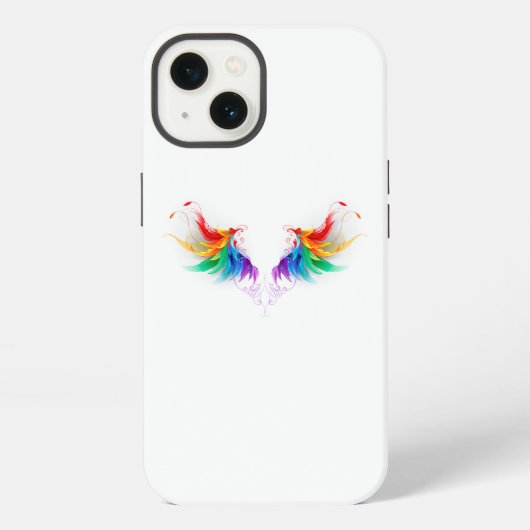 ふわふわの虹色の翼 iPhoneケース (裏面)