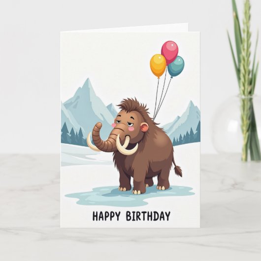 ふわふわの誕生日カード シャギー カード (正面)