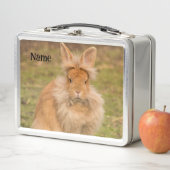 ふわふわの赤いライオンヘッドバニーラビット メタルランチボックス (インサイチュ)