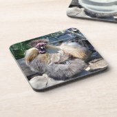 ふわふわの醜いチキン、コースター コースター (左側)