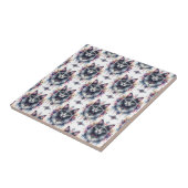 ふわふわの長毛灰色と白いタキシード猫 タイル (側面)