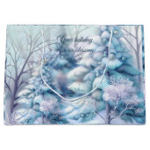 ふわふわの雪に覆われた独自の木を作成 ラージペーパーバッグ (正面)