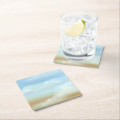 ふわふわの雲が広がる美しいスカイスケープ スクエアペーパーコースター (インサイチュ)