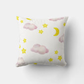 ふわふわの雲と星のモノグラムスロー枕 クッション (裏面)