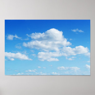 ふわふわの雲と青空 ポスター