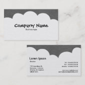 ふわふわの雲 – 灰色 名刺 (正面/裏面)