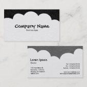 ふわふわの雲 – 黒い前面と濃い灰色の背面 名刺 (正面/裏面)