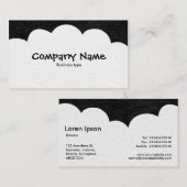 ふわふわの雲 – 黒 名刺 (正面/裏面)