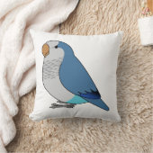 ふわふわの青いクエーカーオウムのスケッチ クッション (ブランケット)