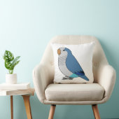 ふわふわの青いクエーカーオウムのスケッチ クッション (椅子)