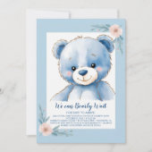 ふわふわの青いクマ 招待状 (正面)