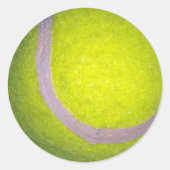 ふわふわの黄色いテニスボール ラウンドシール (正面)