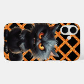 ふわふわの黒怒ハロウィン猫 Case-Mate iPhoneケース (裏面 (横))