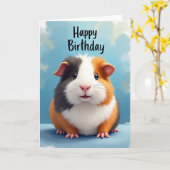 ふわふわの齧歯類の誕生日カード カード (黄色い花)