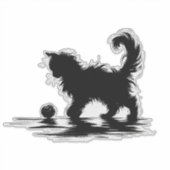 ふわふわよくはしゃぐの猫 シール (正面)