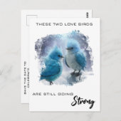 *~*ふわふわアニバーサリーラブバードAP54アート ポストカード (正面/裏面)