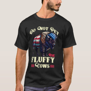 ふわふわアメリカバイソンに触らないで 面白いアメリカンバイソン アメリカ Tシャツ