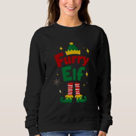 ふわふわエルフペットファミリー クリスマスデザイン スウェットシャツ