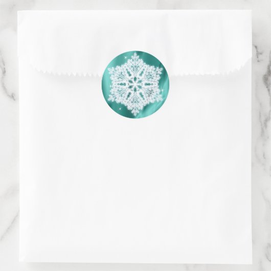 ふわふわエレガントとした雪片ティール（緑がかった色）グリーンスパーフェイククレス ラウンドシール (バッグ)