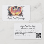 *~*ふわふわオパールハート金ゴールドエンジェルウィングAP78 QR 名刺 (正面/裏面)