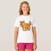 ふわふわオレンジの子犬 Tシャツ (正面フル)