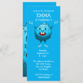 ふわふわカワイモンスター誕生日招待状 (正面/裏面)
