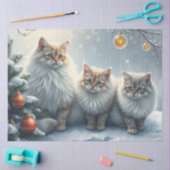 ふわふわクリスマスキャットのティシューペーパー 薄葉紙 (クラフト)