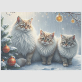 ふわふわクリスマスキャットのティシューペーパー 薄葉紙