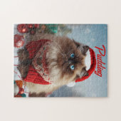 ふわふわクリスマスラグドール猫 オーダーメイド ジグソーパズル (横)