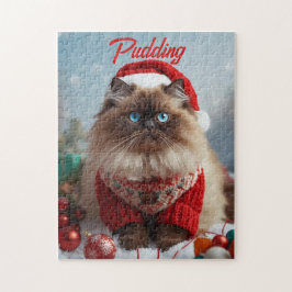ふわふわクリスマスラグドール猫 オーダーメイド  ジグソーパズル