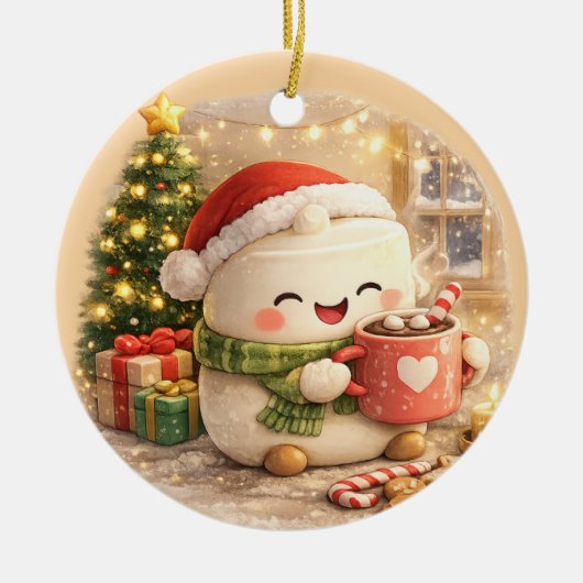 ふわふわクリスマス セラミックオーナメント (正面)