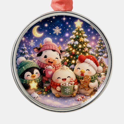 ふわふわクリスマス メタルオーナメント (正面)