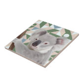 ふわふわコアラグリーン幾何学背景 タイル (側面)