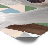 ふわふわコアラグリーン幾何学背景 ポスター (角)