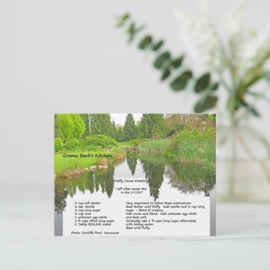 ふわふわココアつや消しレシピはがき ポストカード (スタンド正面)