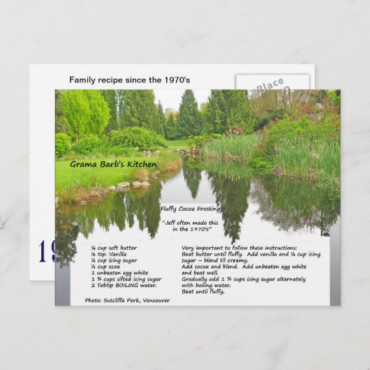 ふわふわココアつや消しレシピはがき ポストカード (正面/裏面)