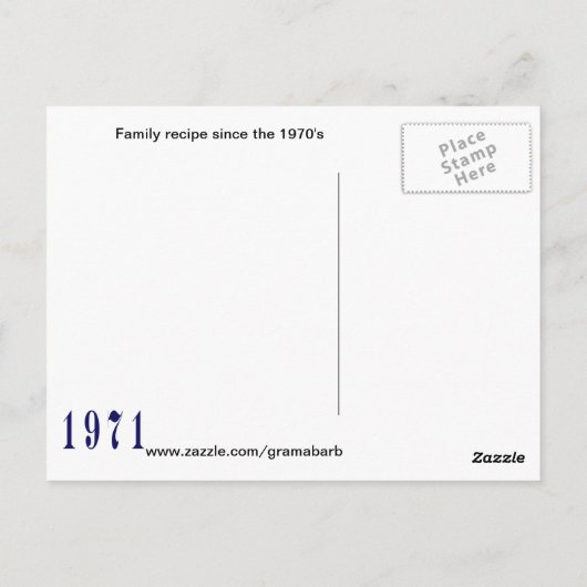 ふわふわココアつや消しレシピはがき ポストカード (裏面)