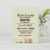 ふわふわコルギドッグパピー誕生日レトロかわいいスケッチ 招待状 (スタンド正面)