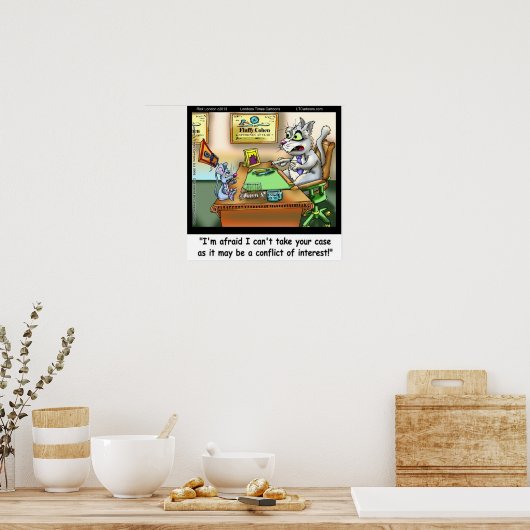 ふわふわコーエン弁護士@Clawネコ弁護士ポスター ポスター (キッチン)
