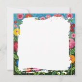 ふわふわストライプのしたグレー猫フォークアート花 カード (裏面)